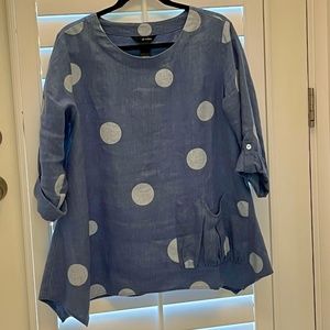 Ali Miles Polka-Dot Blouse